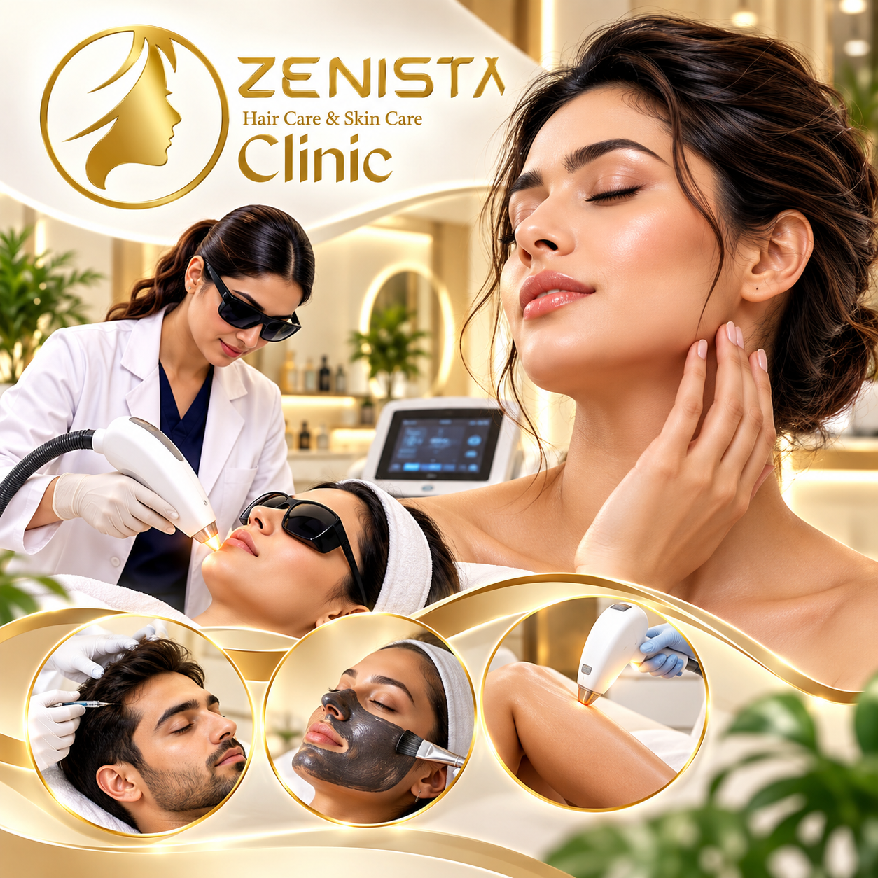 Skin and hair clinic treatment room at Zenista Clinic, Lajpat Nagar
