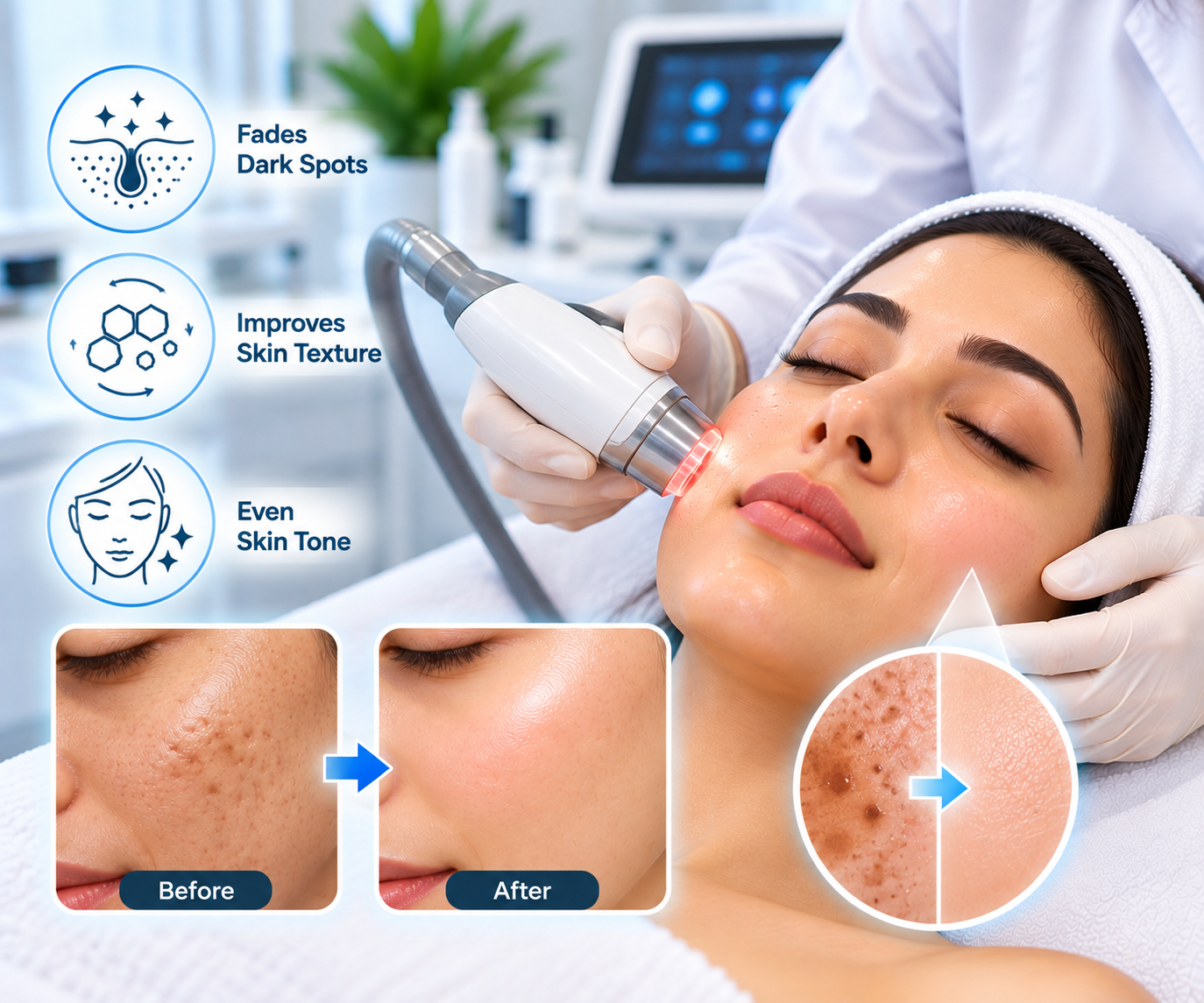 Scars removal treatment for even skin tone